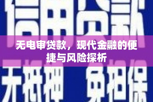大冶无电审贷款，现代金融的便捷与风险探析