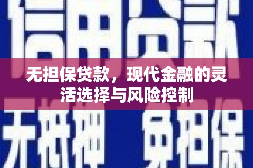 大冶无担保贷款，现代金融的灵活选择与风险控制