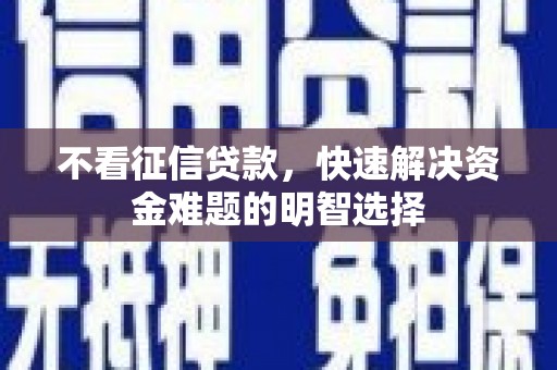 大冶不看征信贷款，快速解决资金难题的明智选择