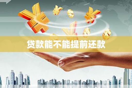 大冶贷款能不能提前还款
