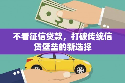 大冶不看征信贷款，打破传统信贷壁垒的新选择