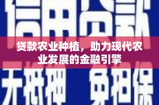 大冶贷款农业种植，助力现代农业发展的金融引擎