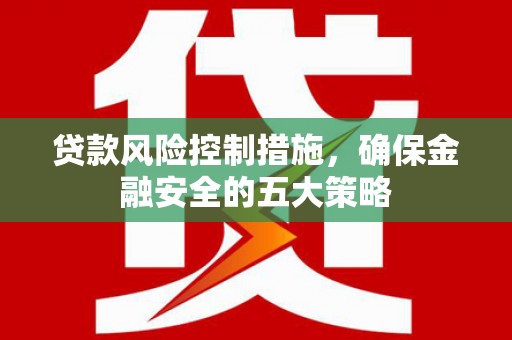 大冶贷款风险控制措施，确保金融安全的五大策略