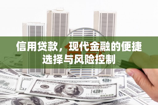 大冶信用贷款，现代金融的便捷选择与风险控制