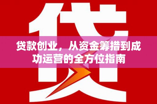 大冶贷款创业，从资金筹措到成功运营的全方位指南