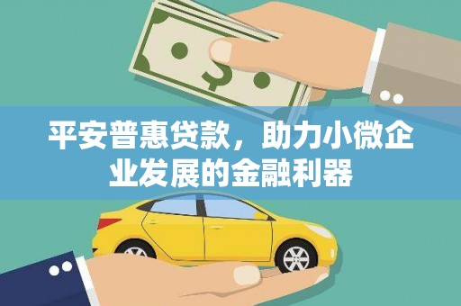 大冶平安普惠贷款，助力小微企业发展的金融利器