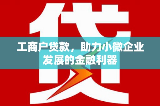 大冶工商户贷款，助力小微企业发展的金融利器