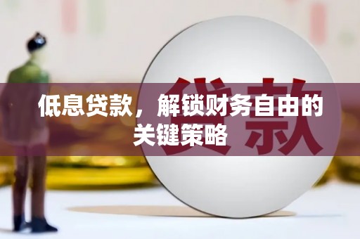 大冶低息贷款，解锁财务自由的关键策略