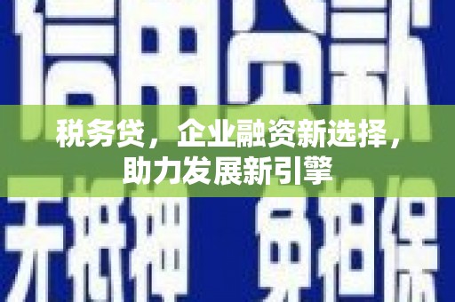 大冶税务贷，企业融资新选择，助力发展新引擎