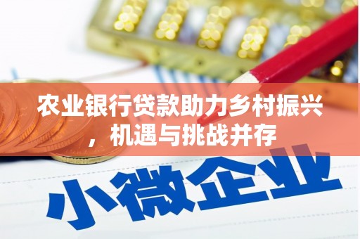 大冶农业银行贷款助力乡村振兴，机遇与挑战并存